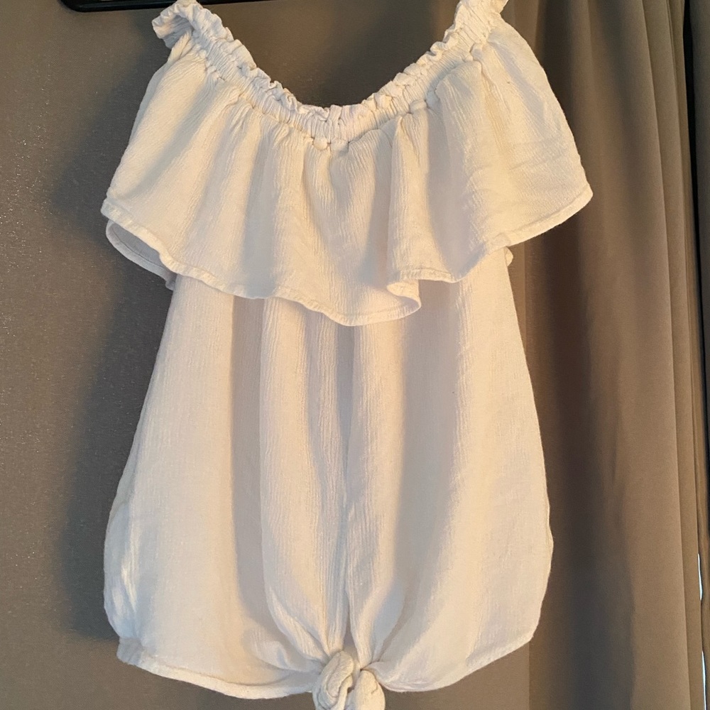 White Off Shoulder Shirt